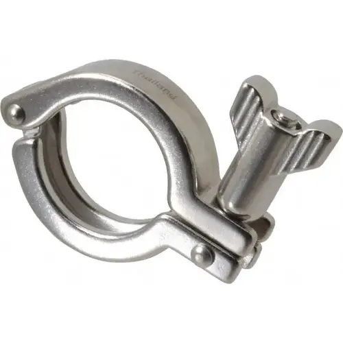 Sanitary Stainless Steel Pipe Double Hinged Clamp with Holed Wing Nut: 1-1/2", Clamp Connection Sanitary Stainless Steel Pipe Double Hinged Clamp with Holed Wing Nut: 1-1/2", Clamp Connection
