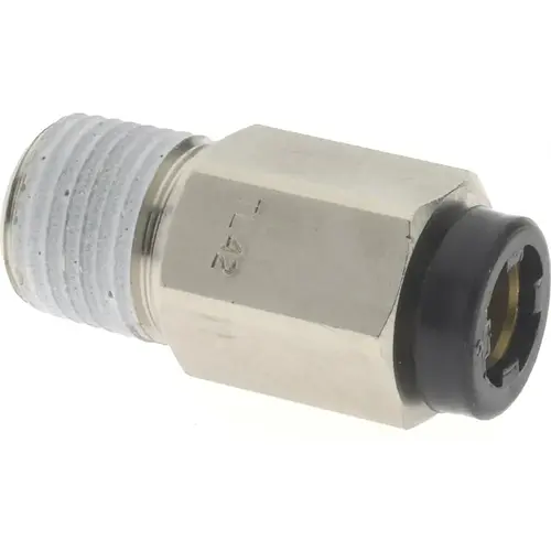 Push-To-Connect Tube to Male & Tube to Male NPT Tube Fitting: Male Connector, 1/8" Thread, 3/16" OD
