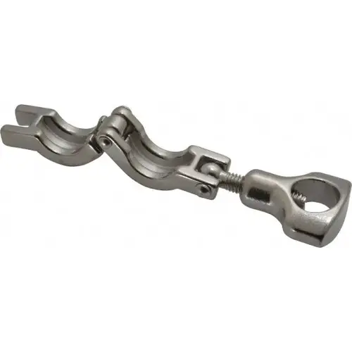 Sanitary Stainless Steel Pipe Clamp with Holed Wing Nut: 3/4", Clamp Connection Sanitary Stainless Steel Pipe Clamp with Holed Wing Nut: 3/4", Clamp Connection