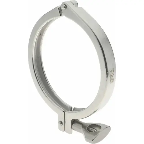 Sanitary Stainless Steel Pipe Clamp with Holed Wing Nut: 3", Clamp Connection