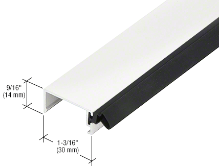 CRL-U.S. Aluminum 1G04652 White KYNAR Paint IG500 Door Stop with Weatherseal - 21'-2" Stock Length