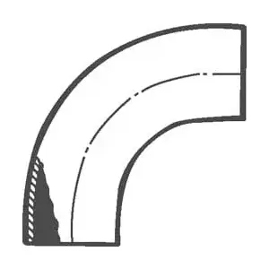 VNE V2WC-6L1.5 Sanitary Stainless Steel Pipe 90 degree Elbow, 1-1/2", Butt Weld Connection