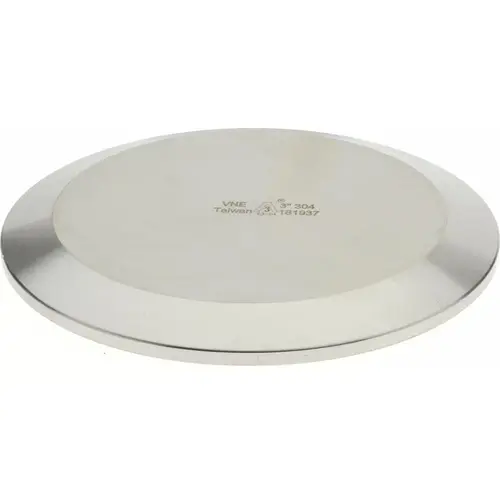 Sanitary Stainless Steel Pipe End Cap: 3", Clamp Connection