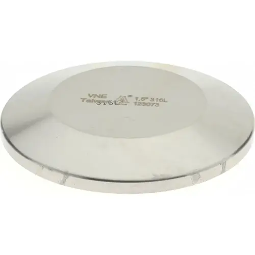 Sanitary Stainless Steel Pipe End Cap: 1-1/2", Clamp Connection