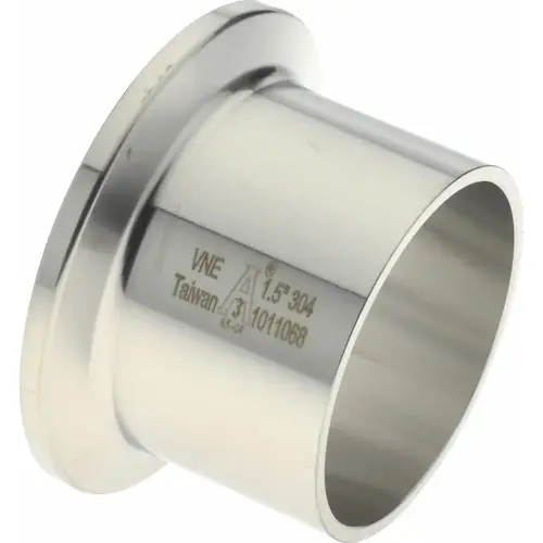 Sanitary Stainless Steel Pipe Welding Ferrule: 1-1/2", Clamp Connection Sanitary Stainless Steel Pipe Welding Ferrule: 1-1/2", Clamp Connection
