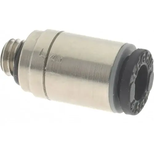 Push-To-Connect Tube Fitting: Connector, #10-32 Thread, 5/32" OD Push-To-Connect Tube Fitting: Connector, #10-32 Thread, 5/32" OD
