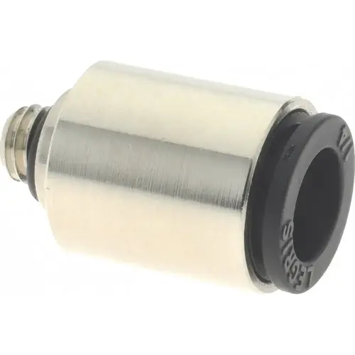 Push-To-Connect Tube Fitting: Connector, #10-32 Thread, 1/4" OD Push-To-Connect Tube Fitting: Connector, #10-32 Thread, 1/4" OD