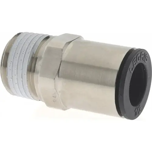 Push-To-Connect Tube to Male NPT Tube Fitting: Connector, 1/2" Thread, 1/2" OD