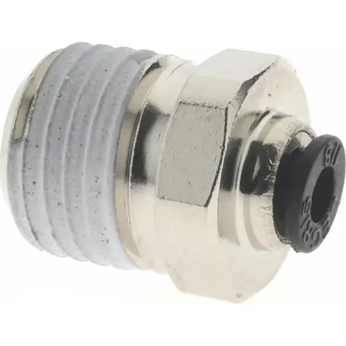 Push-To-Connect Tube to Male NPT Tube Fitting: Connector, 1/4" Thread, 1/8" OD