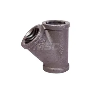 Value Collection B165 80 Size 3", Class 150, Malleable Iron Black Pipe 45 degree Lateral Y-Branch