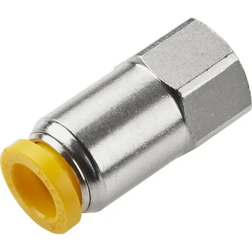 Push-To-Connect Tube to Female Tube Fitting: Elbow, 1/4" Thread Push-To-Connect Tube to Female Tube Fitting: Elbow, 1/4" Thread