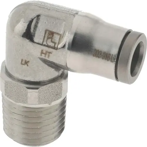Push-To-Connect Tube to Male & Tube to Male NPT Tube Fitting: Male Elbow, 1/4" Thread, 1/4" OD Push-To-Connect Tube to Male & Tube to Male NPT Tube Fitting: Male Elbow, 1/4" Thread, 1/4" OD