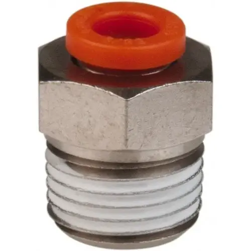 Push-to-Connect Tube Fitting: Connector, 1/8" Thread, 5/32" OD