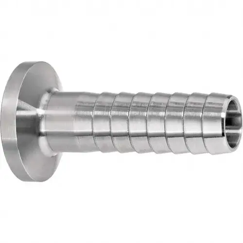 Sanitary Stainless Steel Pipe Barbed Hose Adapter: 3/4", Quick-Clamp Connection