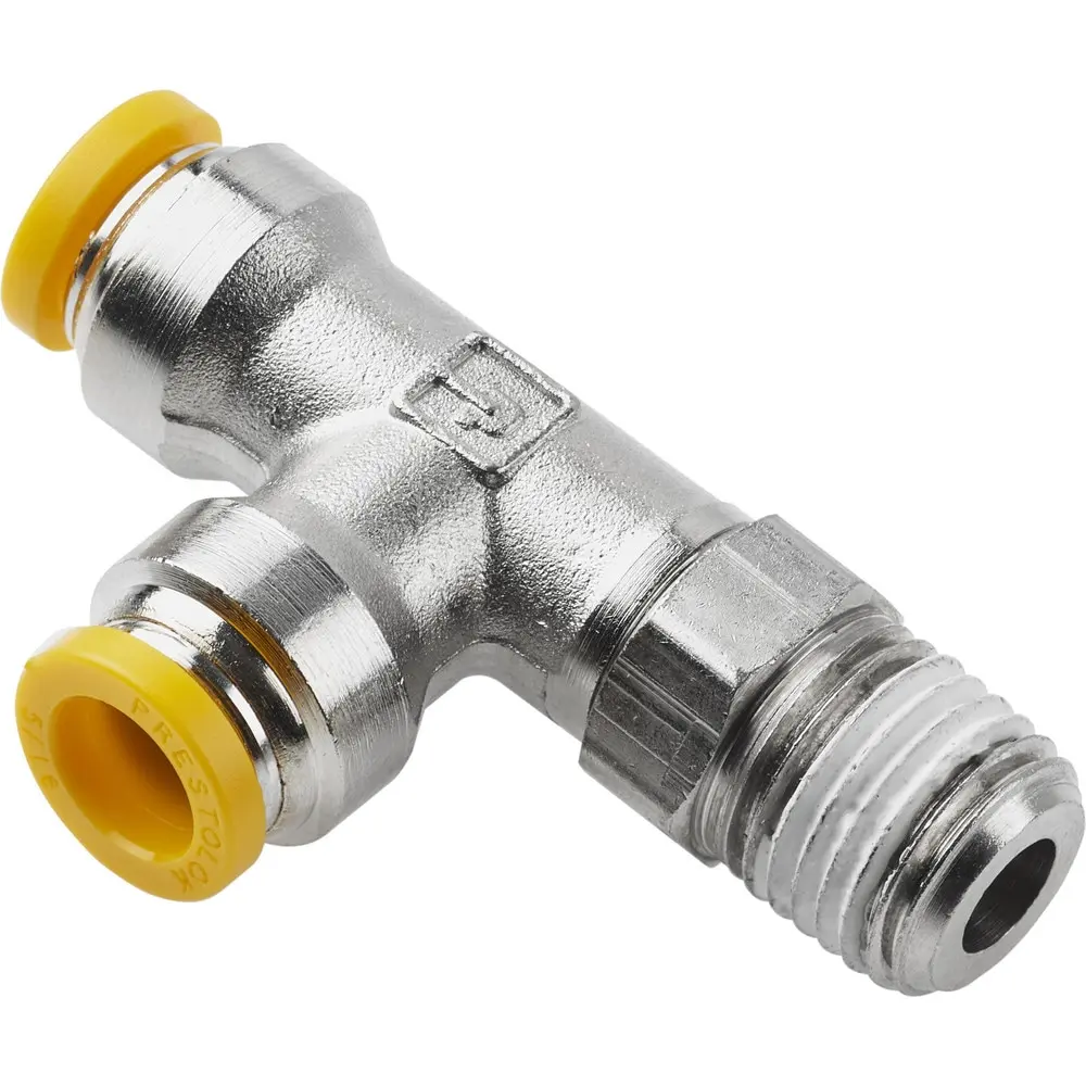 Parker Push-To-Connect Tube x Tube x Male Tube Fitting: Swivel Male Branch Tee 3/8 Thread W172PLP-10M-6R Parker Push-To-Connect Tube x Tube x Male Tube Fitting: Swivel Male Branch Tee 3/8 Thread W172PLP-10M-6R