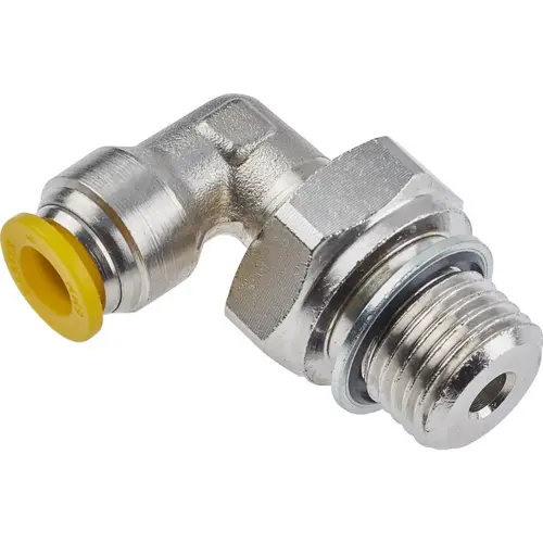 Push-To-Connect Tube to Male Tube Fitting: 90 degree Swivel Male Elbow, 1/8" Thread Push-To-Connect Tube to Male Tube Fitting: 90 degree Swivel Male Elbow, 1/8" Thread