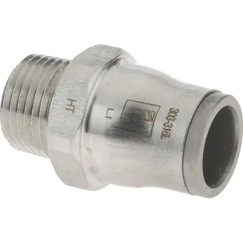 Push-To-Connect Tube to Male & Tube to Male NPT Tube Fitting: Male Connector, 3/8" Thread, 1/2" OD Push-To-Connect Tube to Male & Tube to Male NPT Tube Fitting: Male Connector, 3/8" Thread, 1/2" OD