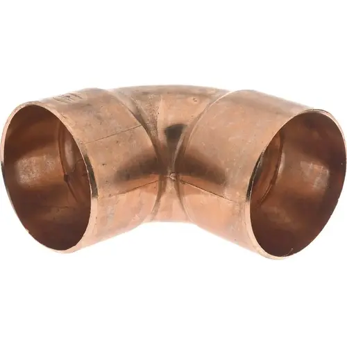 Wrot Copper Pipe 90 degree Elbow: 2-1/2" Fitting, C x C, Solder Joint Wrot Copper Pipe 90 degree Elbow: 2-1/2" Fitting, C x C, Solder Joint