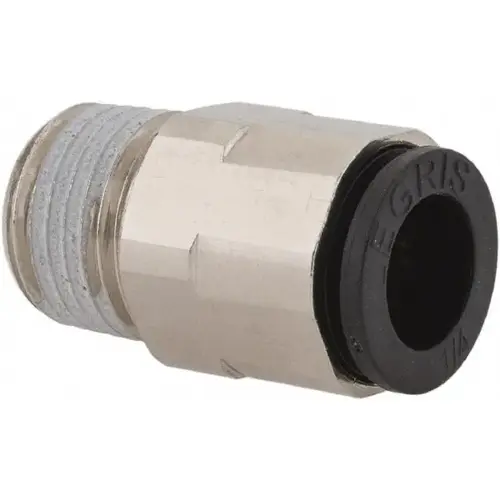 Push-To-Connect Tube to Male NPT Tube Fitting: Connector, 1/8" Thread, 1/4" OD Push-To-Connect Tube to Male NPT Tube Fitting: Connector, 1/8" Thread, 1/4" OD