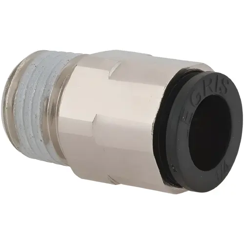 Push-To-Connect Tube to Male NPT Tube Fitting: Connector, 1/8" Thread, 1/4" OD Push-To-Connect Tube to Male NPT Tube Fitting: Connector, 1/8" Thread, 1/4" OD