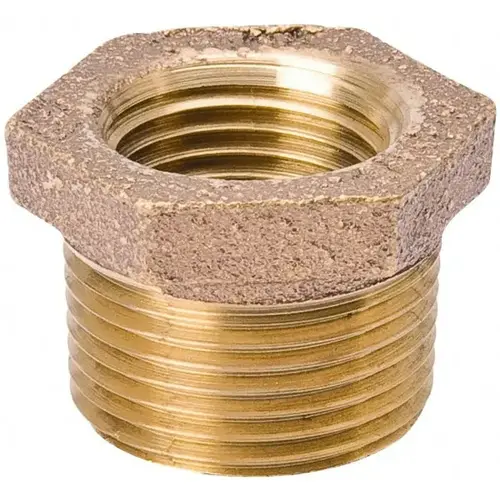 Brass Pipe Bushing: 1/2 x 3/8" Fitting, MPT, Class 125 Brass Pipe Bushing: 1/2 x 3/8" Fitting, MPT, Class 125