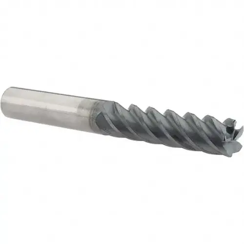 Corner Radius End Mill: 1/2" Dia, 2" LOC, 0.0300" Radius, 5 Flute, Solid Carbide AlTiN