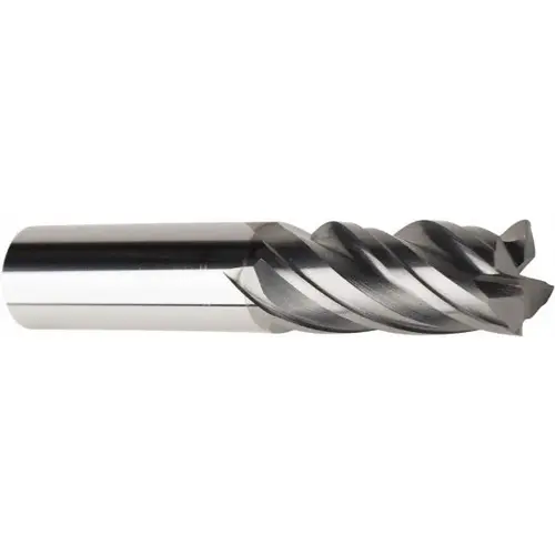 Square End Mill: 3/4" Dia, 4 Flutes, 1-3/4" LOC, Solid Carbide AlCrN