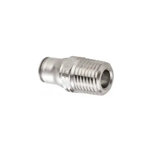 Push-To-Connect Tube to Male & Tube to Male BSPT Tube Fitting: Male Connector, 1/4" Thread Push-To-Connect Tube to Male & Tube to Male BSPT Tube Fitting: Male Connector, 1/4" Thread