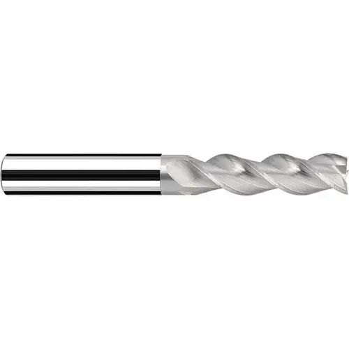 Square End Mill: 1/4" Dia, 3/4" LOC, 3 Flute, Solid Carbide Bright/Uncoated Square End Mill: 1/4" Dia, 3/4" LOC, 3 Flute, Solid Carbide Bright/Uncoated
