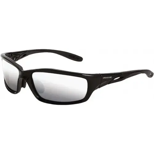 Safety Glass: Scratch-Resistant, Polycarbonate, Silver Mirror Lenses, Full-Framed, UV Protection
