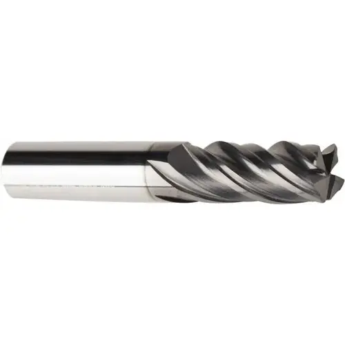 Corner Radius End Mill: 1/2" Dia, 1-1/2" LOC, 0.03" Radius, 4 Flutes, Solid Carbide AlCrN