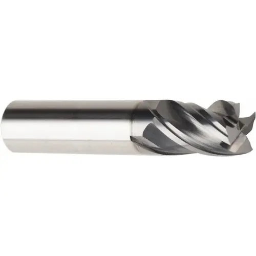 Square End Mill: 3/8" Dia, 4 Flutes, 5/8" LOC, Solid Carbide AlCrN