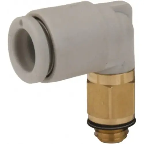Push-to-Connect Tube Fitting: Male Elbow, M5 x 0.8 Thread Push-to-Connect Tube Fitting: Male Elbow, M5 x 0.8 Thread