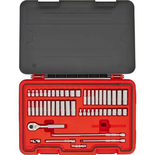 Socket Set: 51 Pc, 1/4 to 9/16" Socket