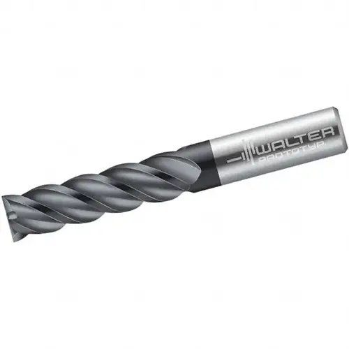 Square End Mill: 0.5000" Dia, 2" LOC, 0.5" Shank Dia, 4.5" OAL, 4 Flutes, Solid Carbide TiAlN