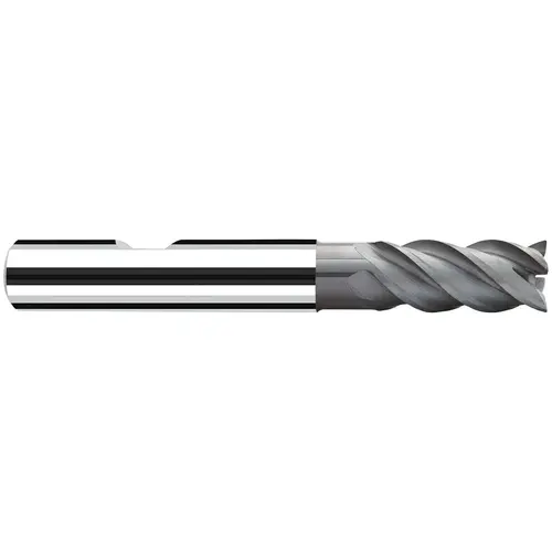 Corner Radius End Mill: 1/8" Dia, 1/4" LOC, 45 deg Helix, TiAlCrN Coated, Corner Radius End, Centercutting Series NB-NVS Corner Radius End Mill: 1/8" Dia, 1/4" LOC, 45 deg Helix, TiAlCrN Coated, Corner Radius End, Centercutting Series NB-NVS
