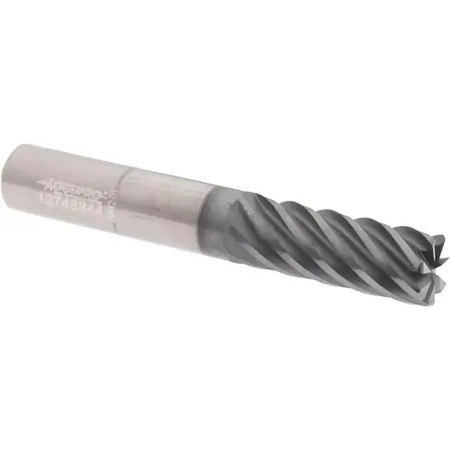 Corner Radius End Mill: 3/8" Dia, 1" LOC, 38 deg Helix, Corner Radius End, Series HS AlCrTiN Corner Radius End Mill: 3/8" Dia, 1" LOC, 38 deg Helix, Corner Radius End, Series HS AlCrTiN