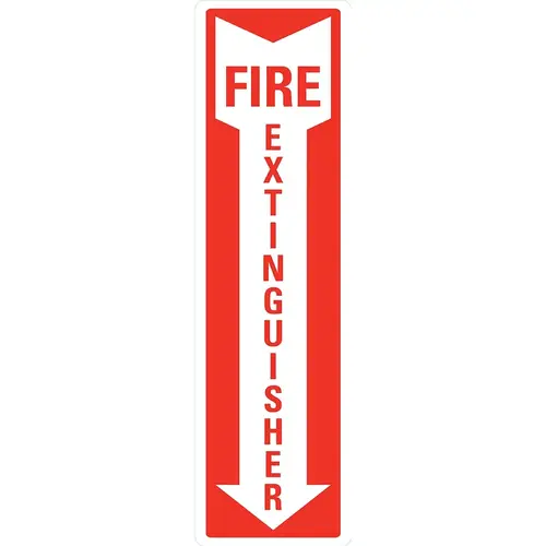 "Fire Extinguisher", 4" Wide x 14" High, Reflective Safety Sign