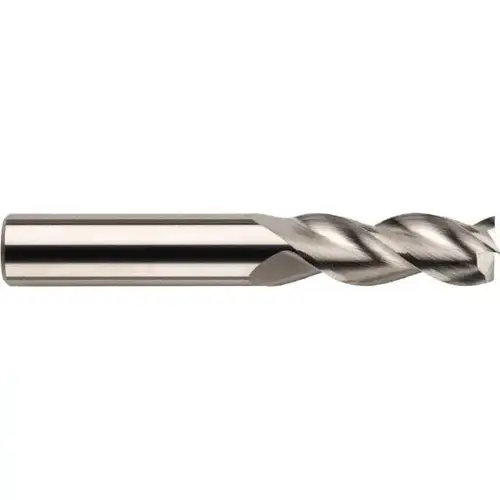 Square End Mill: 0.3125" Dia, 0.4375" LOC, 0.3125" Shank Dia, 4" OAL, 3 Flutes, Solid Carbide Titanium Diboride Square End Mill: 0.3125" Dia, 0.4375" LOC, 0.3125" Shank Dia, 4" OAL, 3 Flutes, Solid Carbide Titanium Diboride