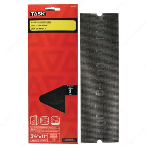 Drywall Sand Screen, 11 in L, 3-5/16 in W, Assorted Grit, Silicone Carbide Abrasive Drywall Sand Screen, 11 in L, 3-5/16 in W, Assorted Grit, Silicone Carbide Abrasive