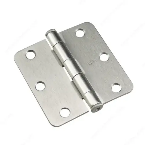 3" Full Mortise Butt Hinge - 1/4" Radius Brushed Nickel - pack of 2 3" Full Mortise Butt Hinge - 1/4" Radius Brushed Nickel - pack of 2