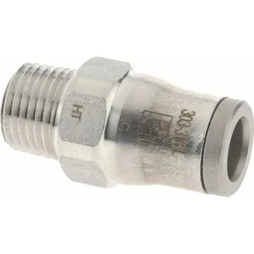 Push-To-Connect Tube to Male & Tube to Male NPT Tube Fitting: Male Connector, 1/8" Thread, 1/4" OD Push-To-Connect Tube to Male & Tube to Male NPT Tube Fitting: Male Connector, 1/8" Thread, 1/4" OD