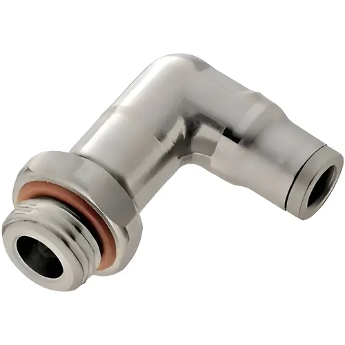 Push-To-Connect Tube to Male & Tube to Male NPT Tube Fitting: Extended Male Elbow, #10-32 Thread, 5/32" OD Push-To-Connect Tube to Male & Tube to Male NPT Tube Fitting: Extended Male Elbow, #10-32 Thread, 5/32" OD