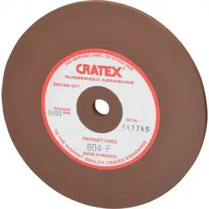 Cratex 604 F Surface Grinding Wheel: 6" Dia, 1/4" Thick, 1/2" Hole