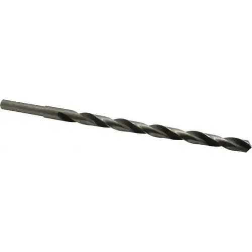 Reduced Shank Drill Bit: 19/32 inch Dia, 1/2 inch Shank Dia, 118 0, High Speed Steel Coated