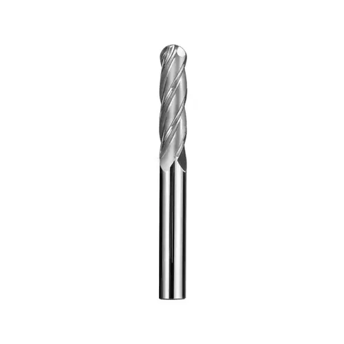 Ball End Mill: 0.375" Dia, 1.125" LOC, 4 Flute, Solid Carbide Uncoated Ball End Mill: 0.375" Dia, 1.125" LOC, 4 Flute, Solid Carbide Uncoated