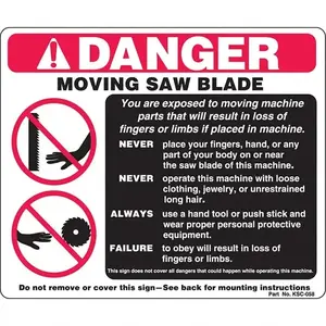 Rockford Systems KSC058 Sign: Rectangle, "Danger"