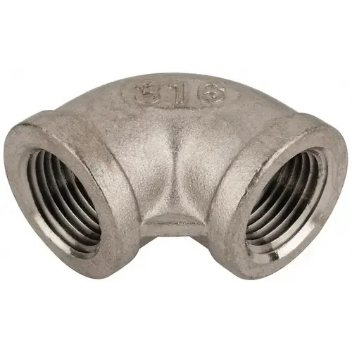 Pipe 90 degree Elbow: 1/2" Fitting, 316 Stainless Steel - pack of 2 Pipe 90 degree Elbow: 1/2" Fitting, 316 Stainless Steel - pack of 2
