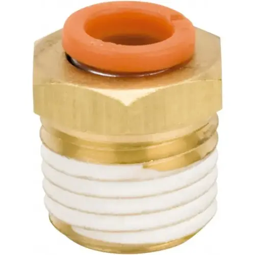 Push-to-Connect Tube Fitting: Connector, 1/4" Thread, 3/16" OD