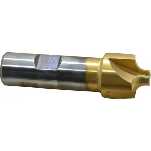 Corner Rounding End Mill: 1/4" Radius, 1" Dia, 4 Flutes, High Speed Steel Titanium Nitride
